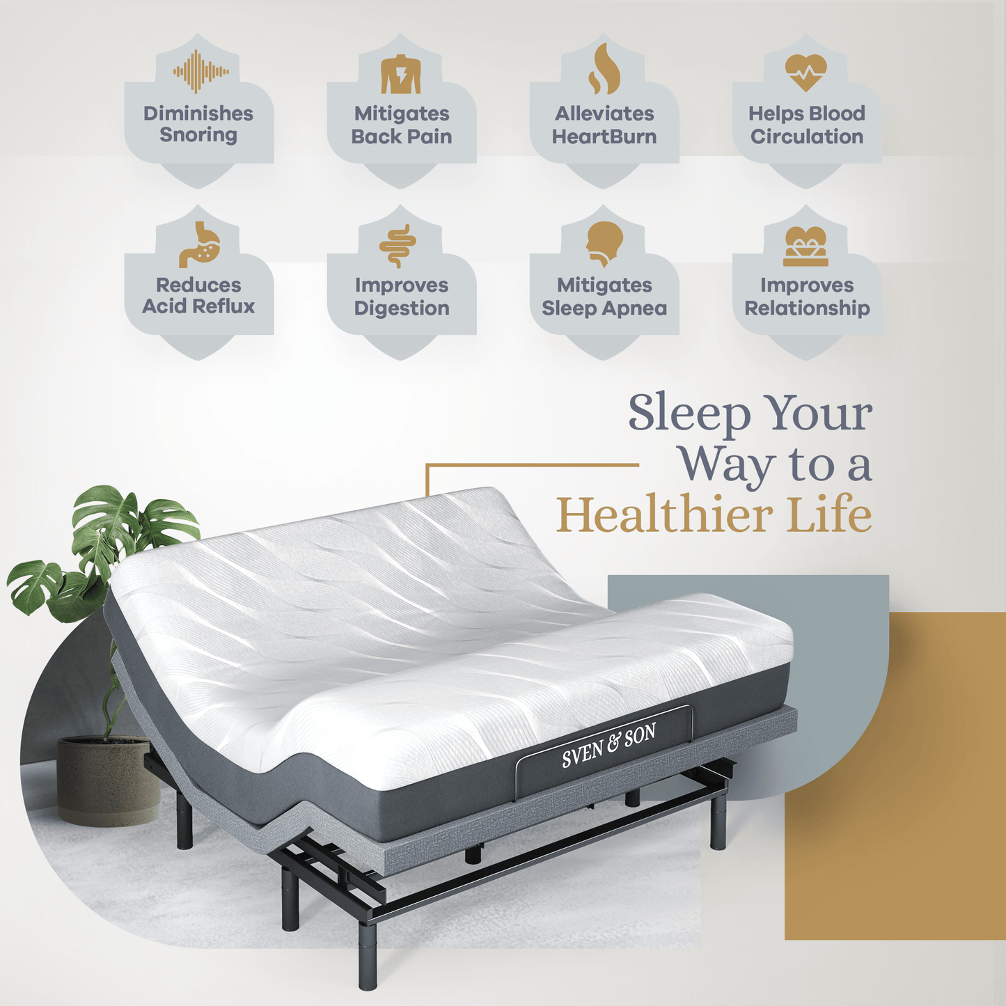 Bliss Series Adjustable Bed Base + Choice of Mattress Bundle bundle SVEN & SON®