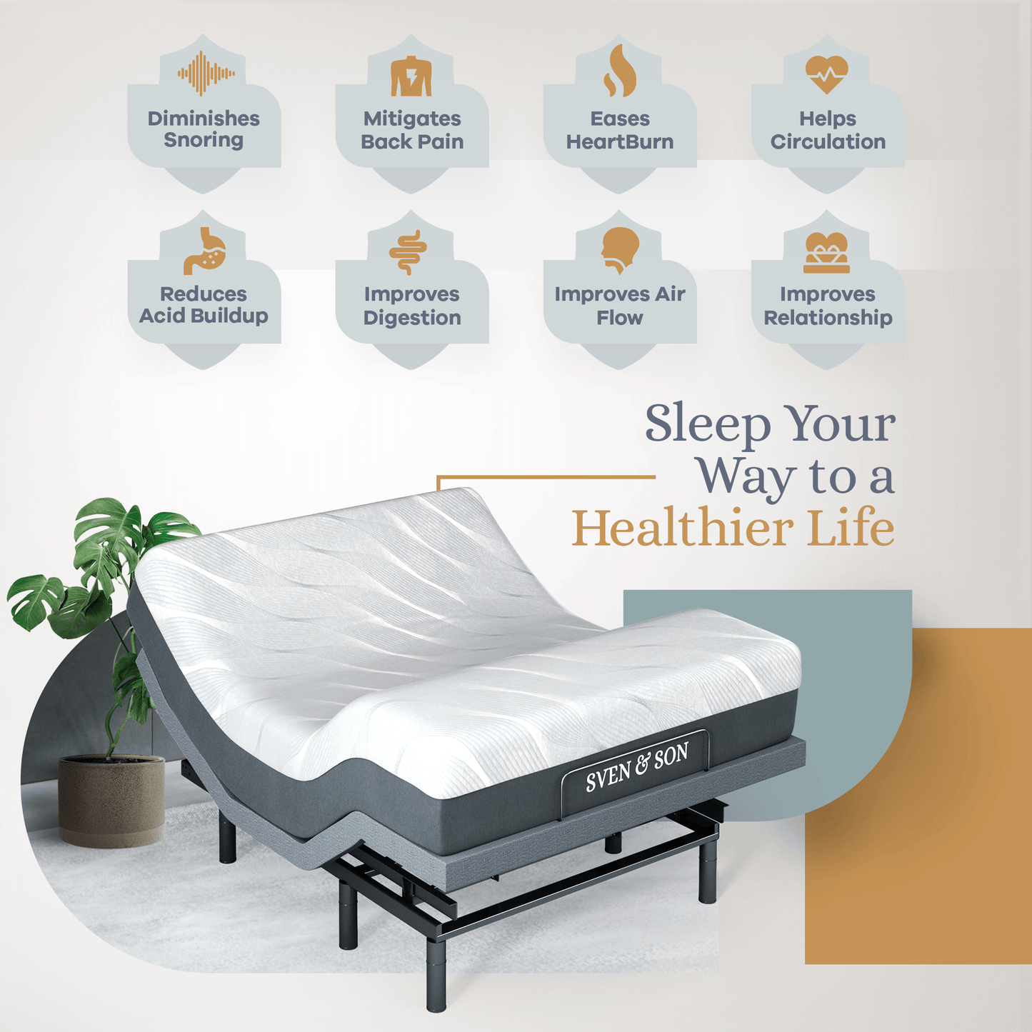 Bliss Series Adjustable Bed Base + Choice of Mattress Bundle bundle SVEN & SON®