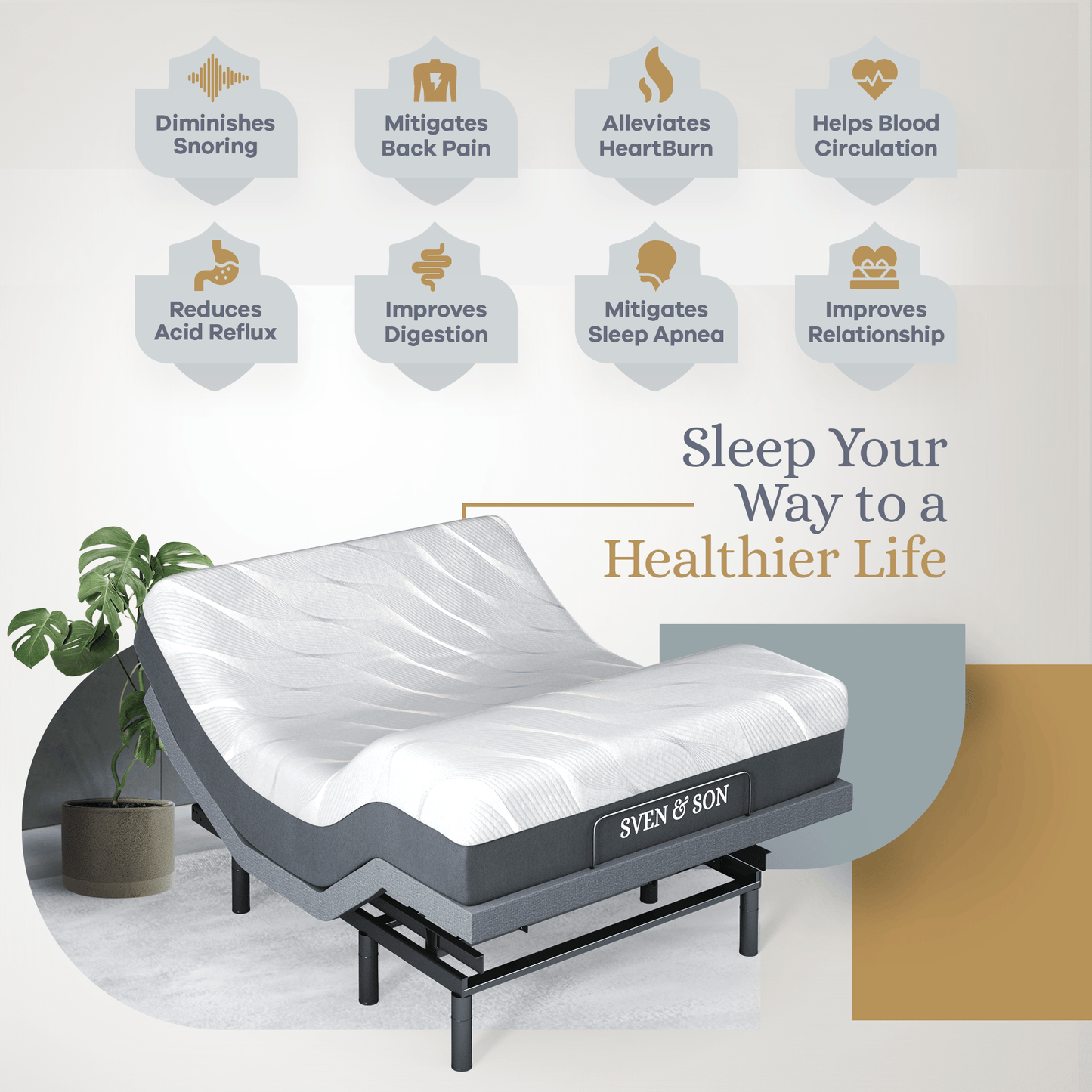 Bliss Series Adjustable Bed Base + Choice of Mattress Bundle bundle SVEN & SON®