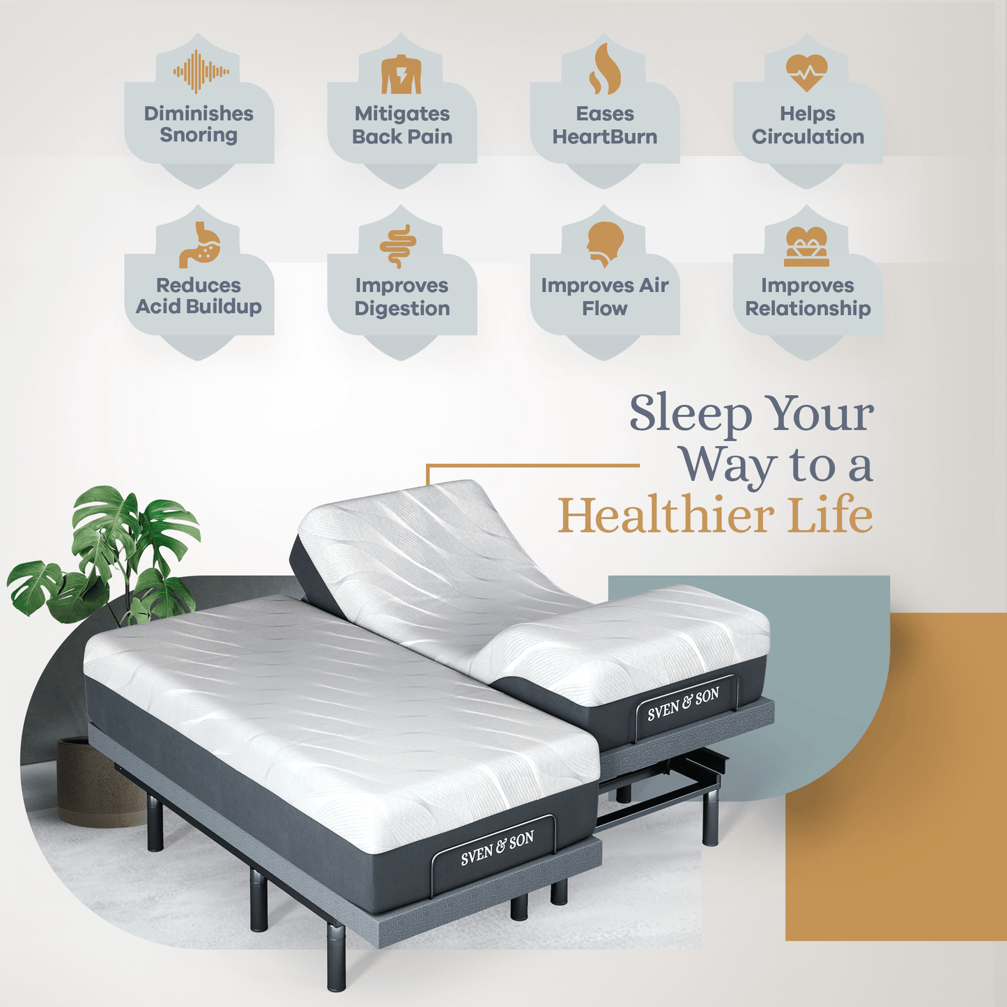 Bliss Series Adjustable Bed Base + Choice of Mattress Bundle bundle SVEN & SON®
