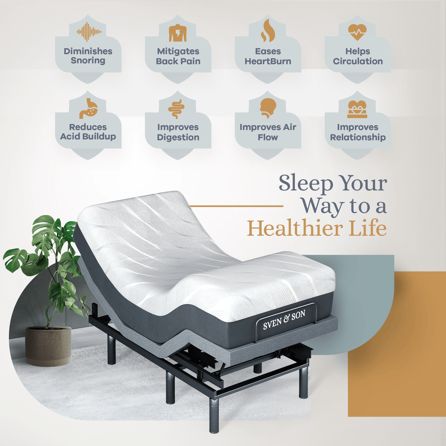 Bliss Series Adjustable Bed Base + Choice of Mattress Bundle bundle SVEN & SON®