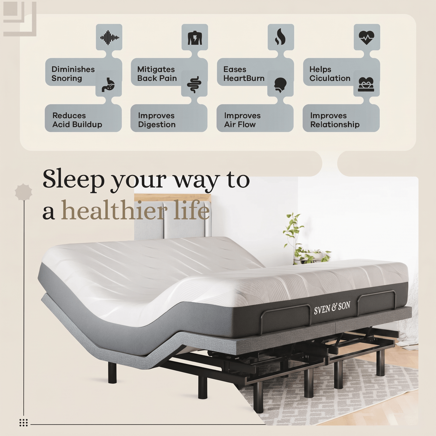 Classic Series Adjustable Bed Frame + Choice of Mattress Bundle bundle Sven & Son 