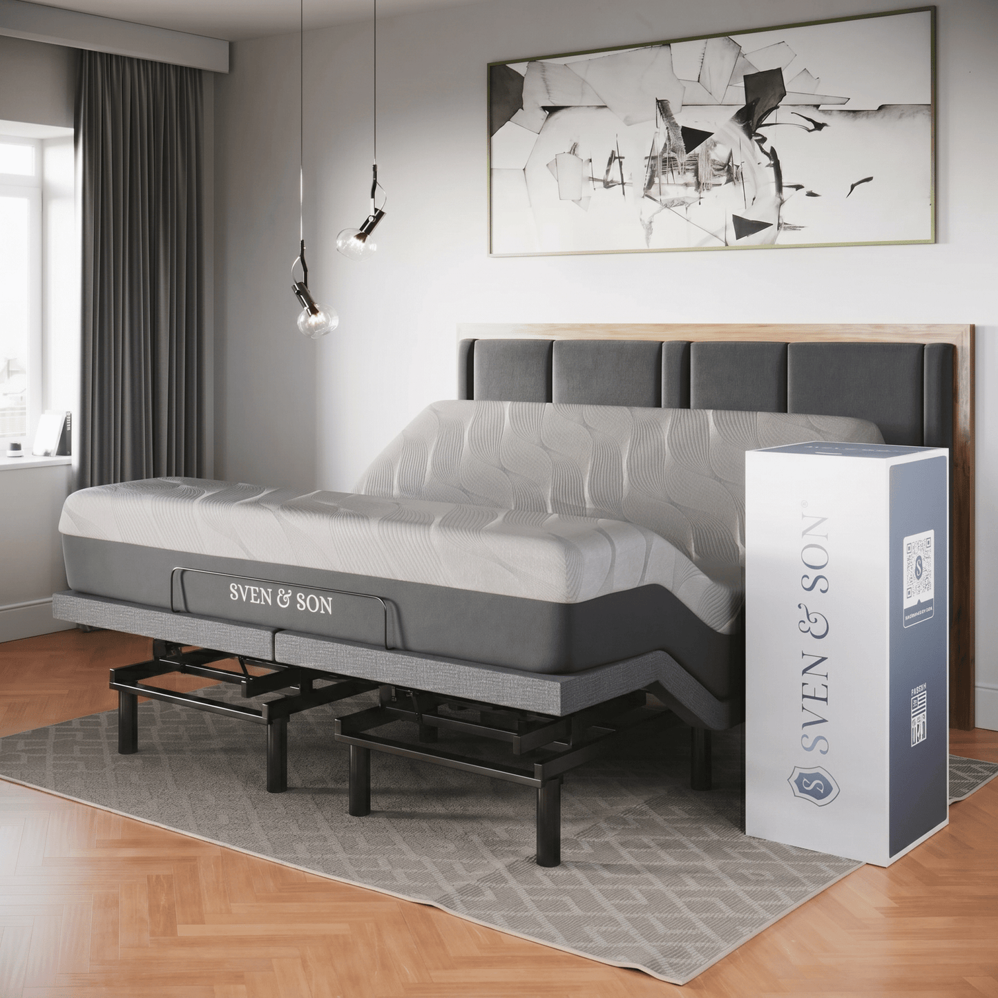 Classic Series Adjustable Bed Frame + Choice of Mattress Bundle bundle Sven & Son King 12" Medium 