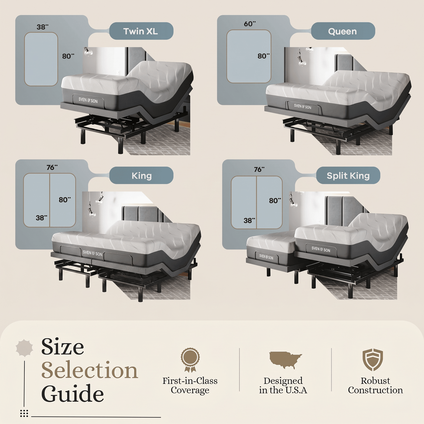 Classic Series Adjustable Bed Frame + Choice of Mattress Bundle bundle Sven & Son 
