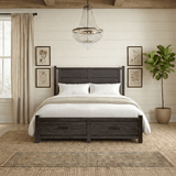 Plum Creek Bed Frame Sven & Son Black Queen Wooden Panel Storage Bed