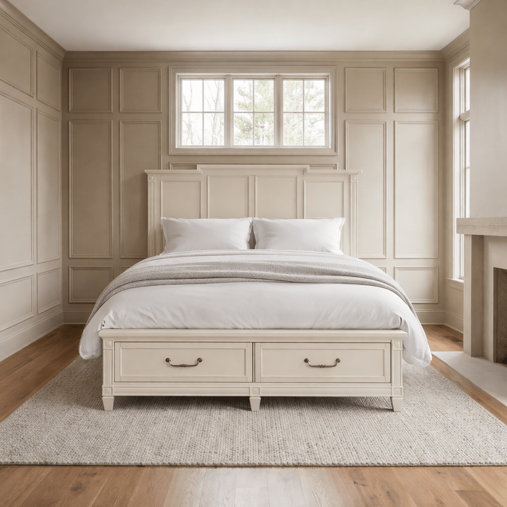 Willowbrook Bed Frame Sven & Son Willowbrook Queen Wooden Panel Storage Bed