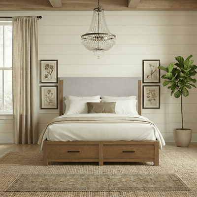Upholstered Panel Storage Bed