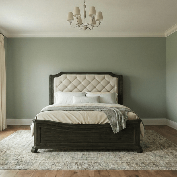 Bellamy Bed Frame Sven & Son Bellamy Queen Upholstered Sleigh Bed