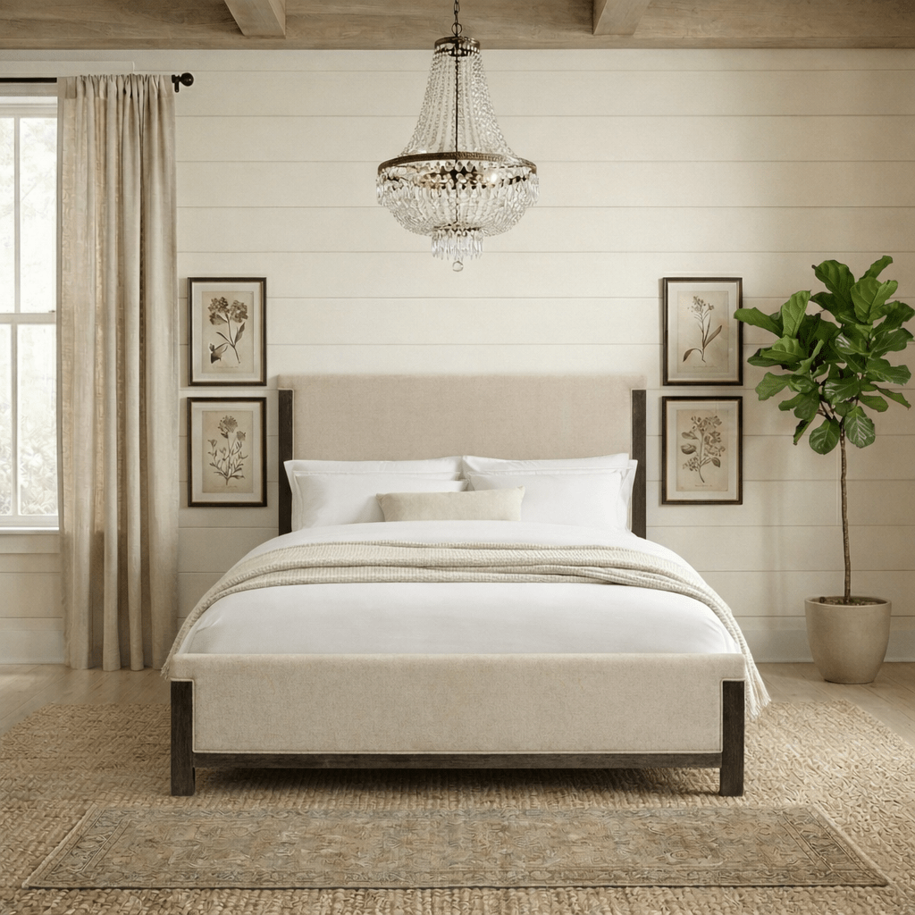 Plum Creek Bed Frame Sven & Son Black Queen Upholstered Panel Bed