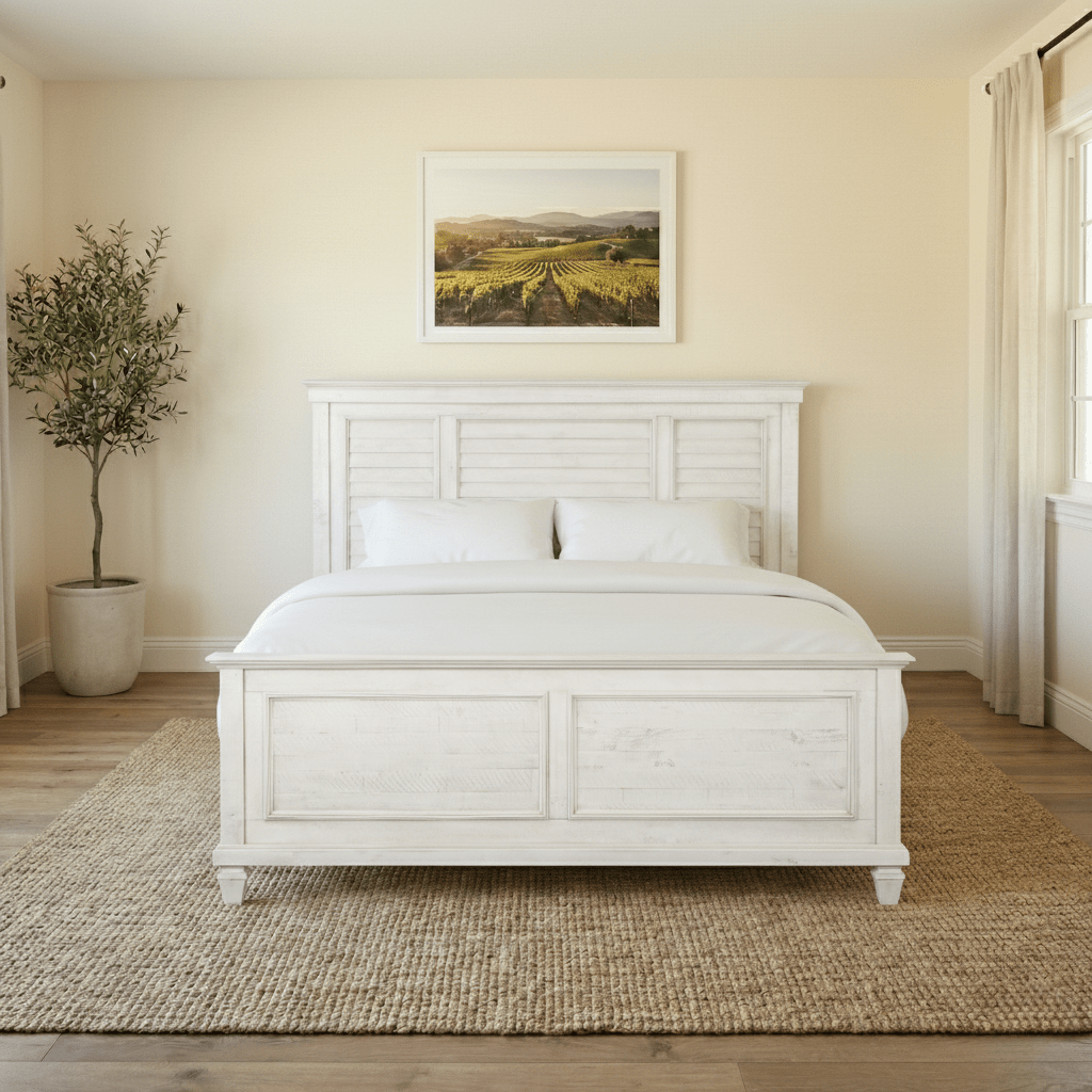 Newport Bed Frame Sven & Son Newport Queen Wooden Shutter Panel Bed