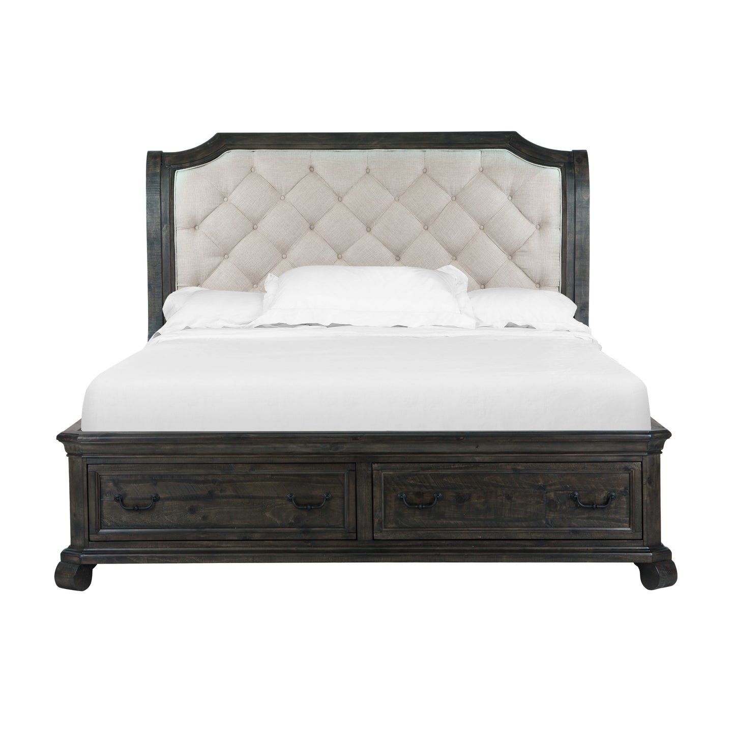 Bellamy Bed Frame Sven & Son Bellamy Queen Upholstered Sleigh Storage Bed