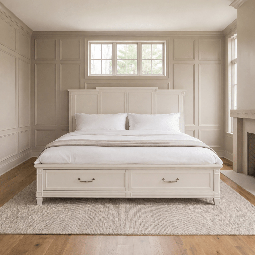 Willowbrook Bed Frame Sven & Son Willowbrook King Wooden Panel Storage Bed