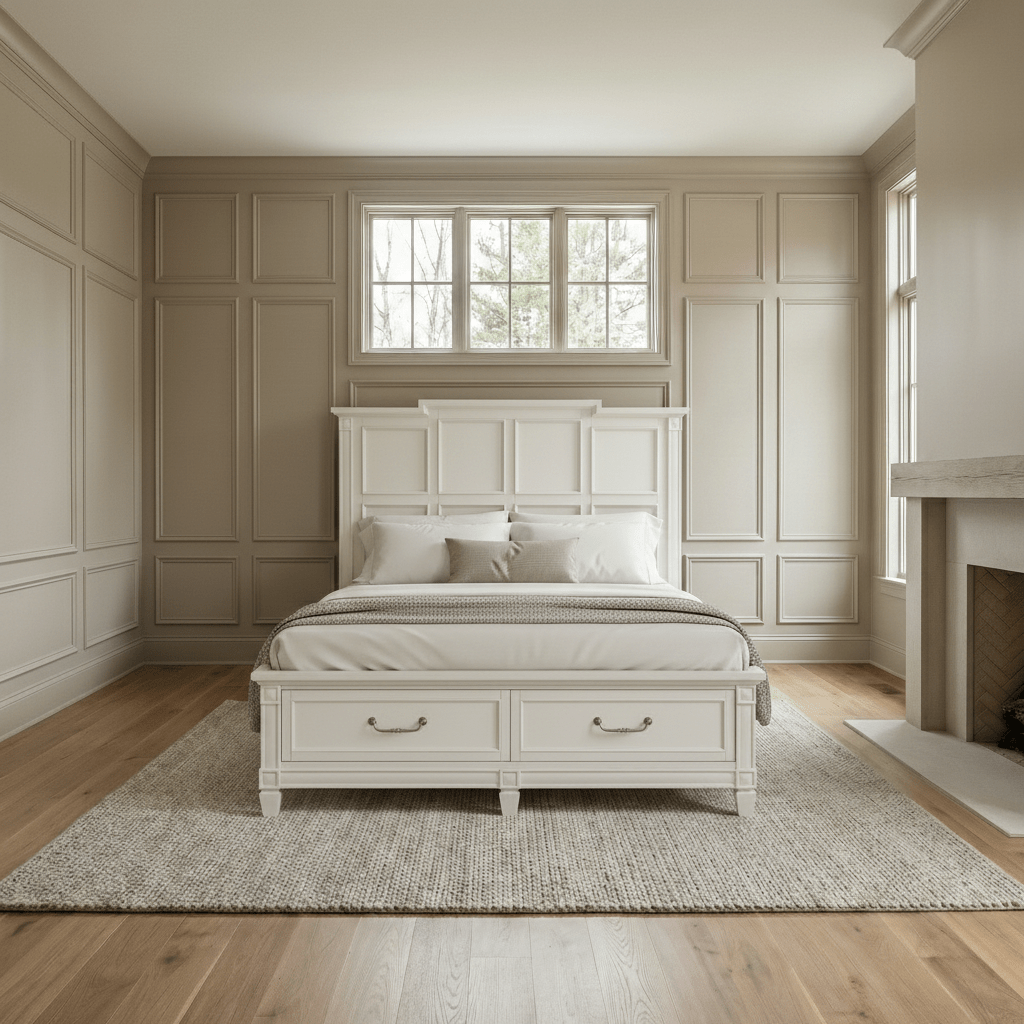 Willowbrook Bed Frame Sven & Son Willowbrook Queen Wooden Panel Storage Bed