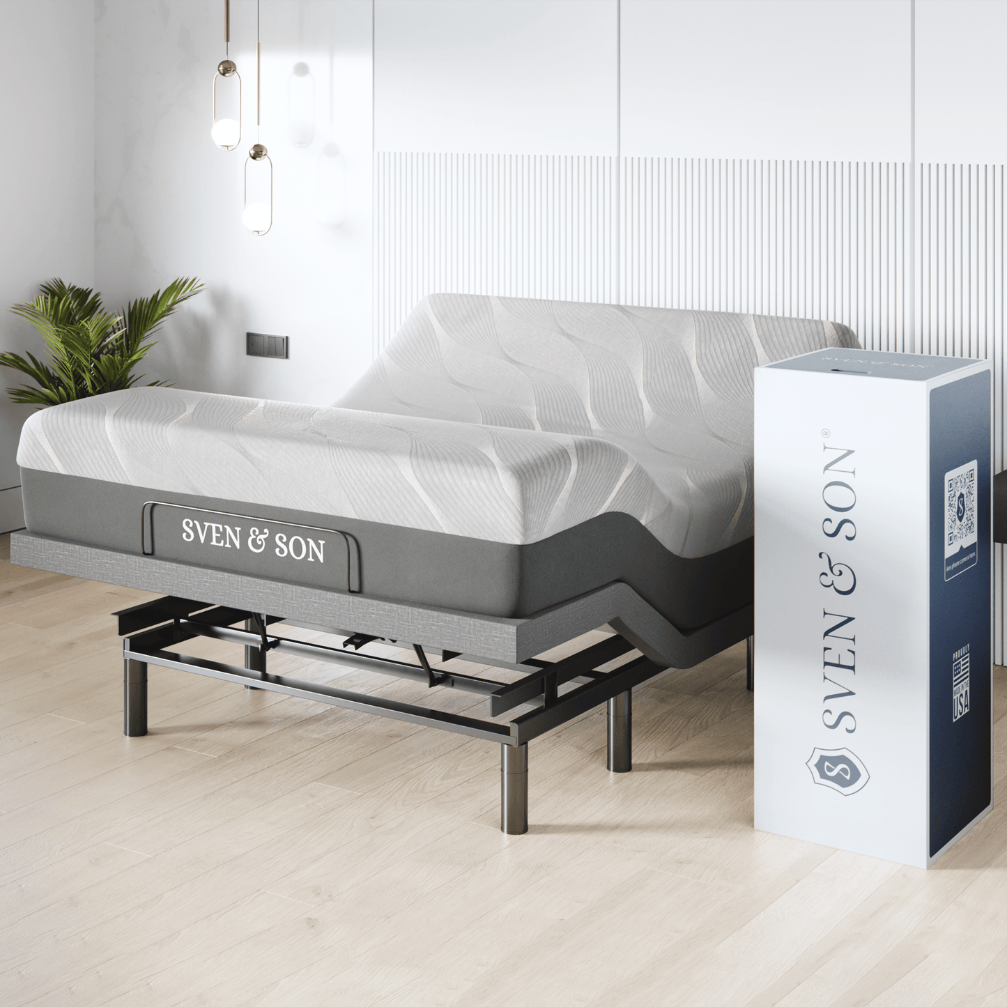 Classic+ Series Adjustable Bed Base + Choice of Mattress Bundle bundle SVEN & SON® Full 10" Firm 