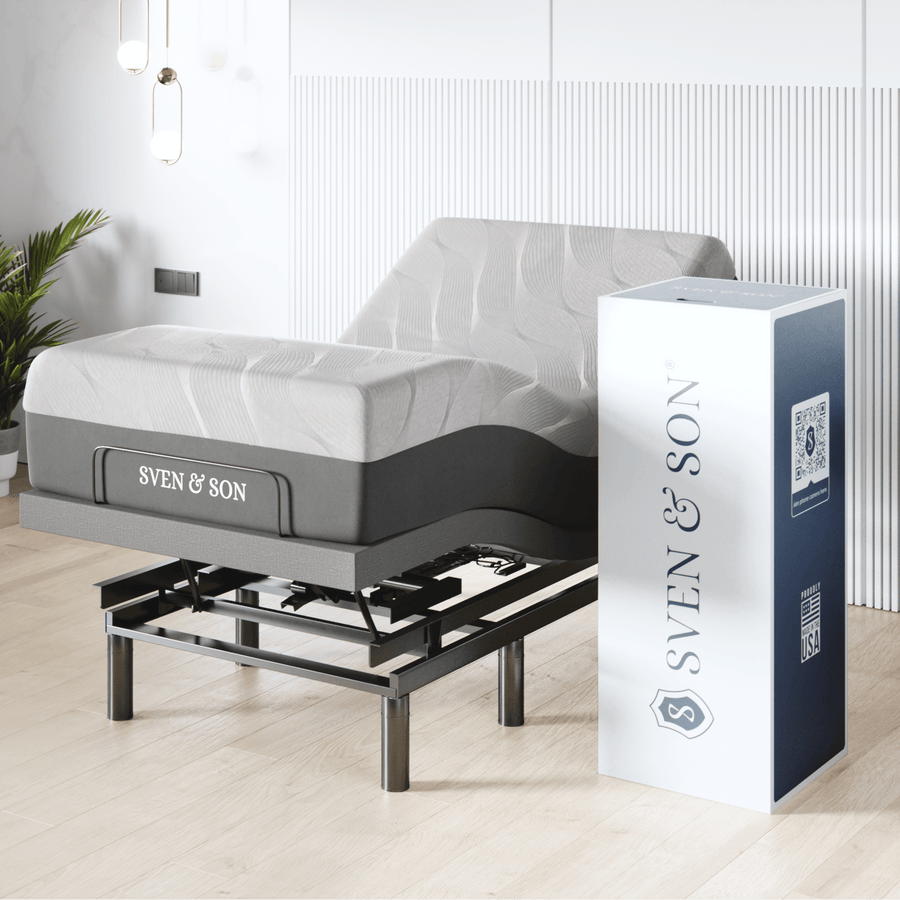 Classic+ Series Adjustable Bed Base + Choice of Mattress Bundle bundle SVEN & SON® Twin-XL 12" Medium 
