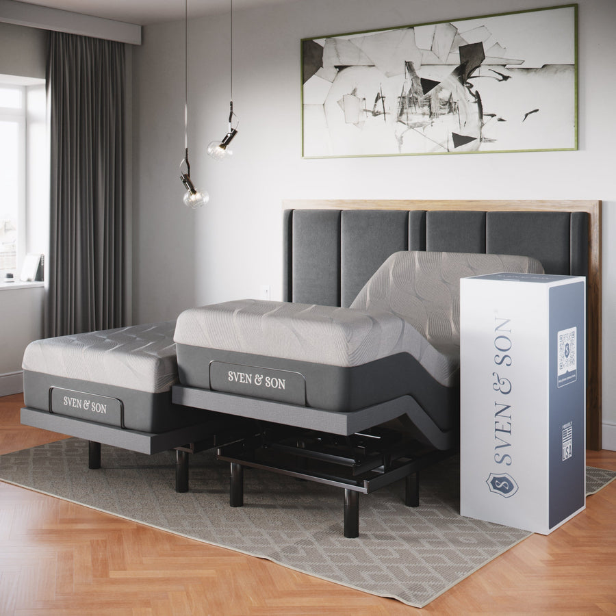 Classic Series Adjustable Bed Base + Choice of Mattress Bundle bundle SVEN & SON® Split-King 14" Medium Soft 