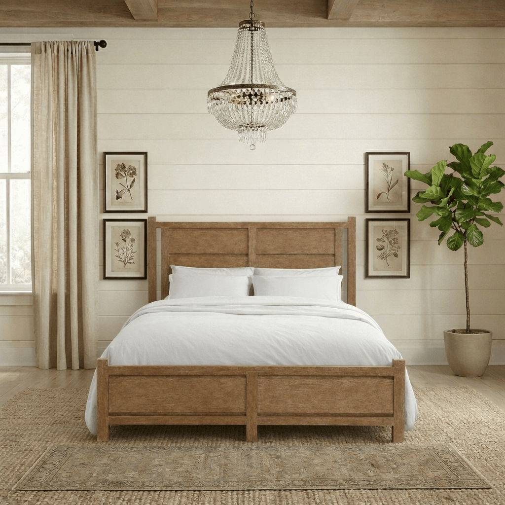 Plum Creek Bed Frame Sven & Son Brown Queen Wooden Panel Bed