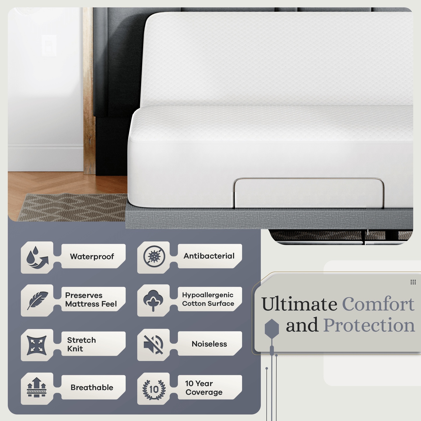 Premium Dimpled Stretch Knit Mattress Protector Bedding SVEN & SON® 
