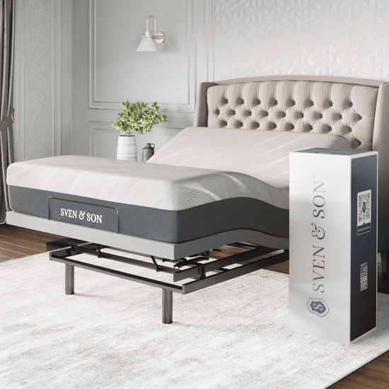Platinum Series Adjustable Bed Base + Choice of Mattress Bundle bundle SVEN & SON® Queen 10" Firm 
