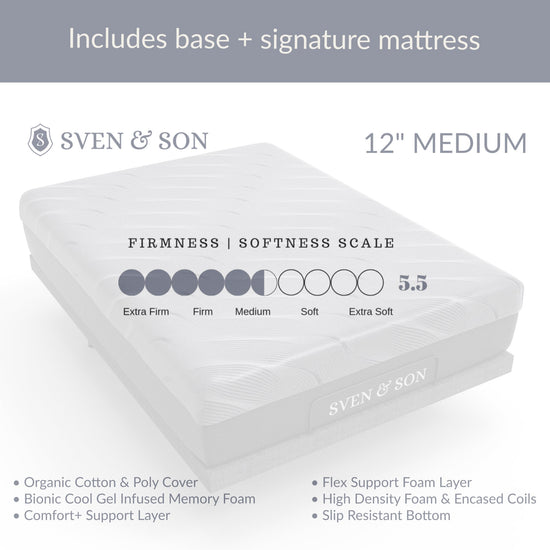 Classic Adjustable Bed Base + Mattress Bundle bundle Sven & Son 
