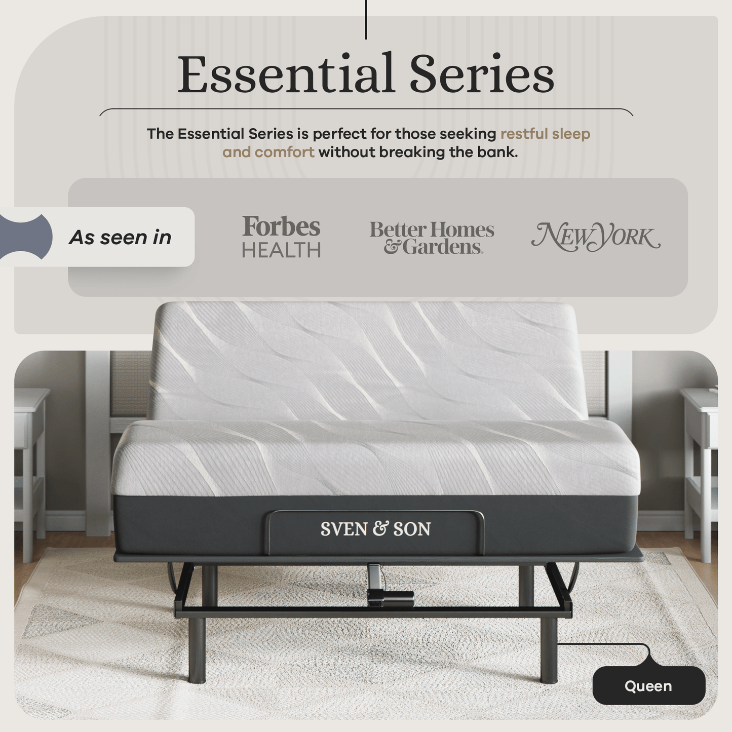 Essential Series Adjustable Bed Base + Choice of Mattress Bundle bundle SVEN & SON® 