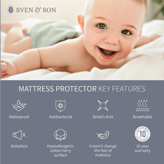 Premium Dimpled Stretch Knit Mattress Protector Bedding SVEN & SON® 